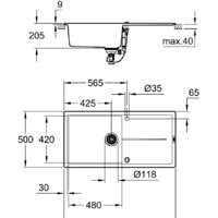 Grohe K400 60-C 100/50 1.0 31641AP0 (черный гранит) Image #2