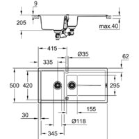 Grohe K400 60-C 100/50 1.0 31641AT0 (серый гранит) Image #2