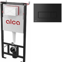 Alcaplast AM101/1120 + кнопка Thin M578 (черный матовый)