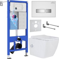 Roxen Cube Bidet One Rimless 6 в 1 StounFix Dual Fresh 640526 (белое стекло) Image #1