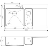 Omoikiri Akisame 100-2-IN-R 4973547 (нержавеющая сталь) Image #2
