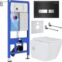 Roxen Cube Bidet One Rimless 6 в 1 StounFix Dual Fresh 649838 (чёрное стекло) Image #1