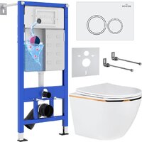 Roxen Antares Gold в комплекте с инсталляцией StounFix Dual Fresh 6 в 1 728092 (кнопка: белый глянец) Image #1