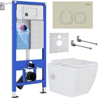 Roxen Cube bidet в комплекте с инсталляцией StounFix Dual Fresh 6 в 1 966554 (кнопка: бежевый) Image #1