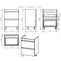 Misty Енисей - 60 Тумба с 2 ящ. - Э-Ени01060-0112Я Image #5