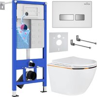 Roxen Antares Gold в комплекте с инсталляцией StounFix Dual Fresh 6 в 1 904965 (белое стекло) Image #1