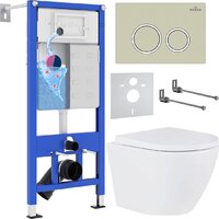 Roxen Antares 530185-02 в комплекте с инсталляцией StounFix Dual Fresh 6 в 1 966195 (кнопка: бежевый)