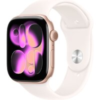 Apple Watch Series 11 46 мм (алюминиевый корпус, розовое золото/легкие румяна, спортивный силиконовый ремешок S/M) Image #1