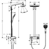 Hansgrohe Raindance Select E 300 2jet Showerpipe [27126000] Image #2