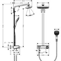Hansgrohe Raindance Select E 300 2jet Showerpipe [27126000] Image #2